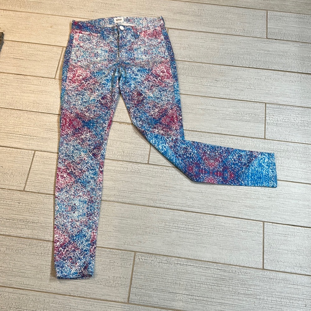 Hudson Super Skinny Midrise Nico paint splatter pants - size 27